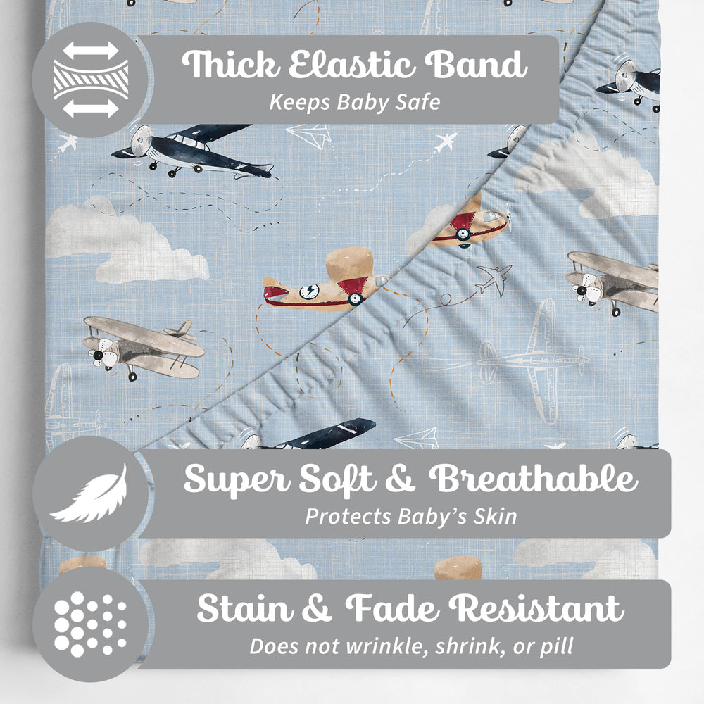 Sorrel Fern buttery-soft organic cotton closeup highlights cozy baby sheets.