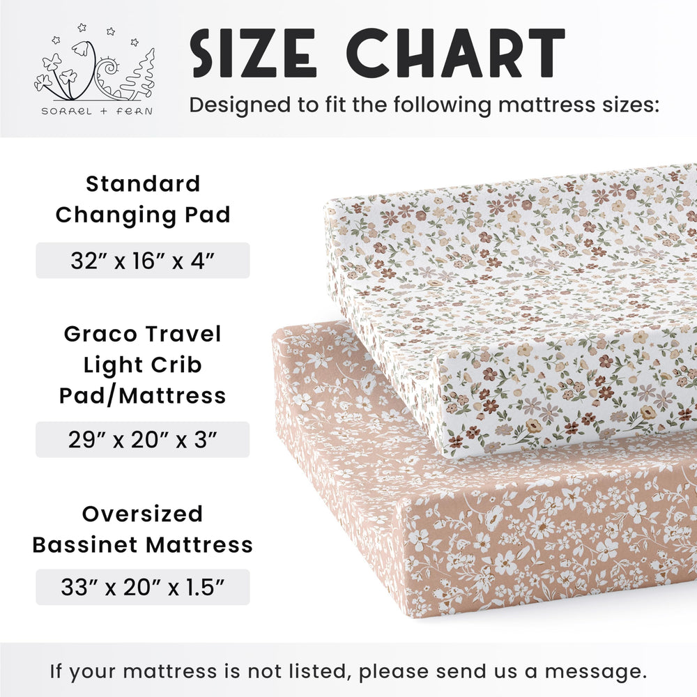 Care label on Sorrel + Fern changing pad cover for cold wash care.