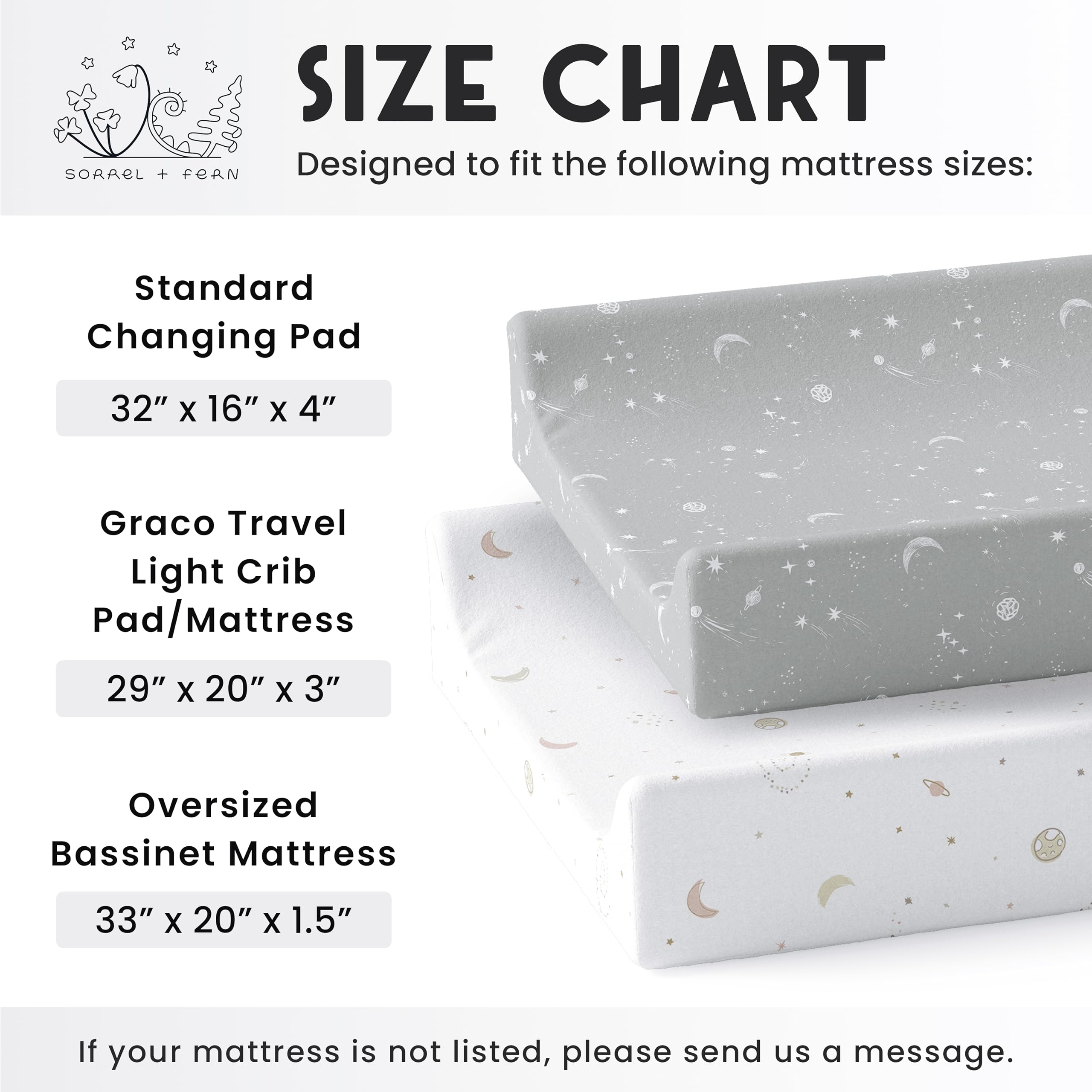 Sorrel + Fern changing pad cover with thicker elastic for a secure fit