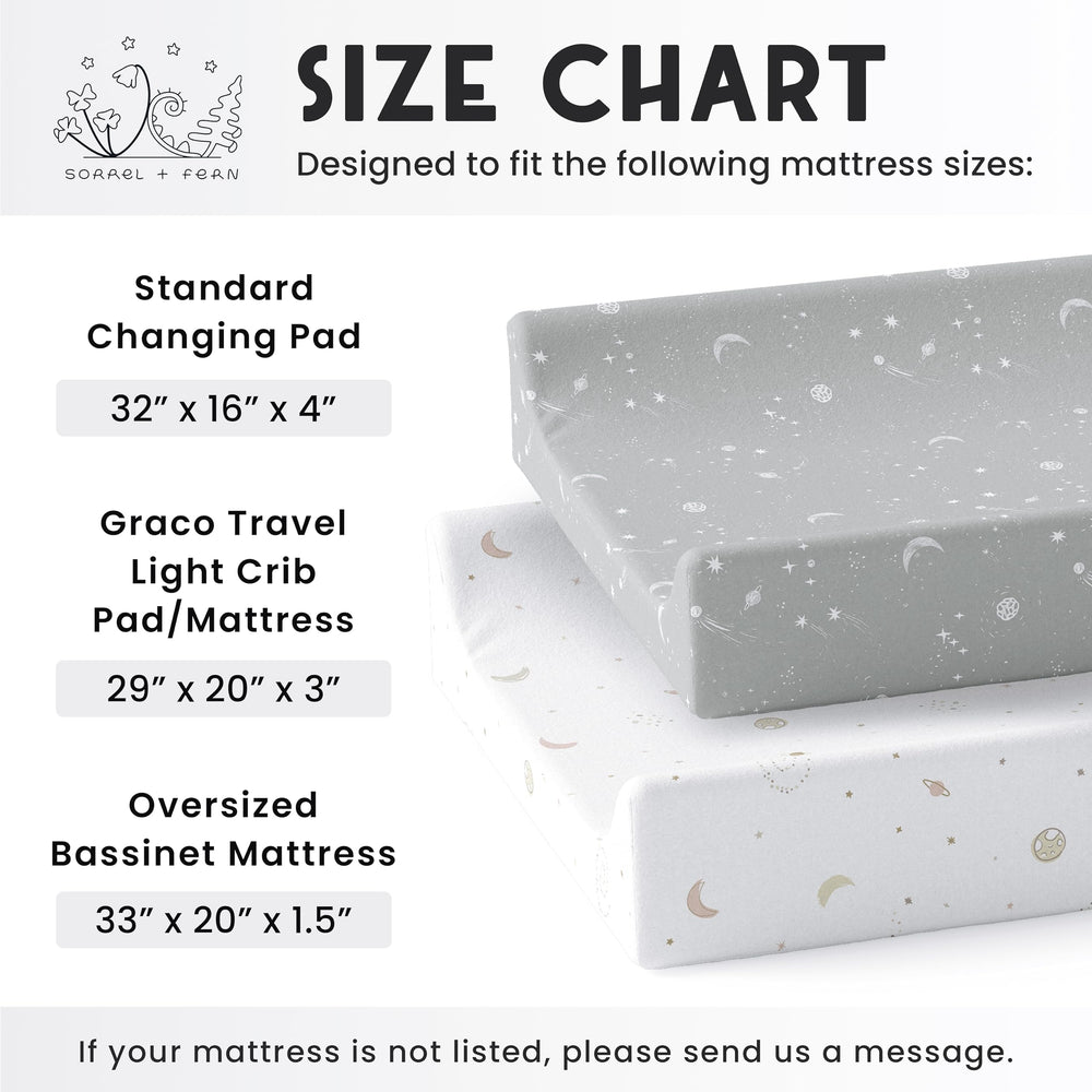 Sorrel + Fern changing pad cover with thicker elastic for a secure fit