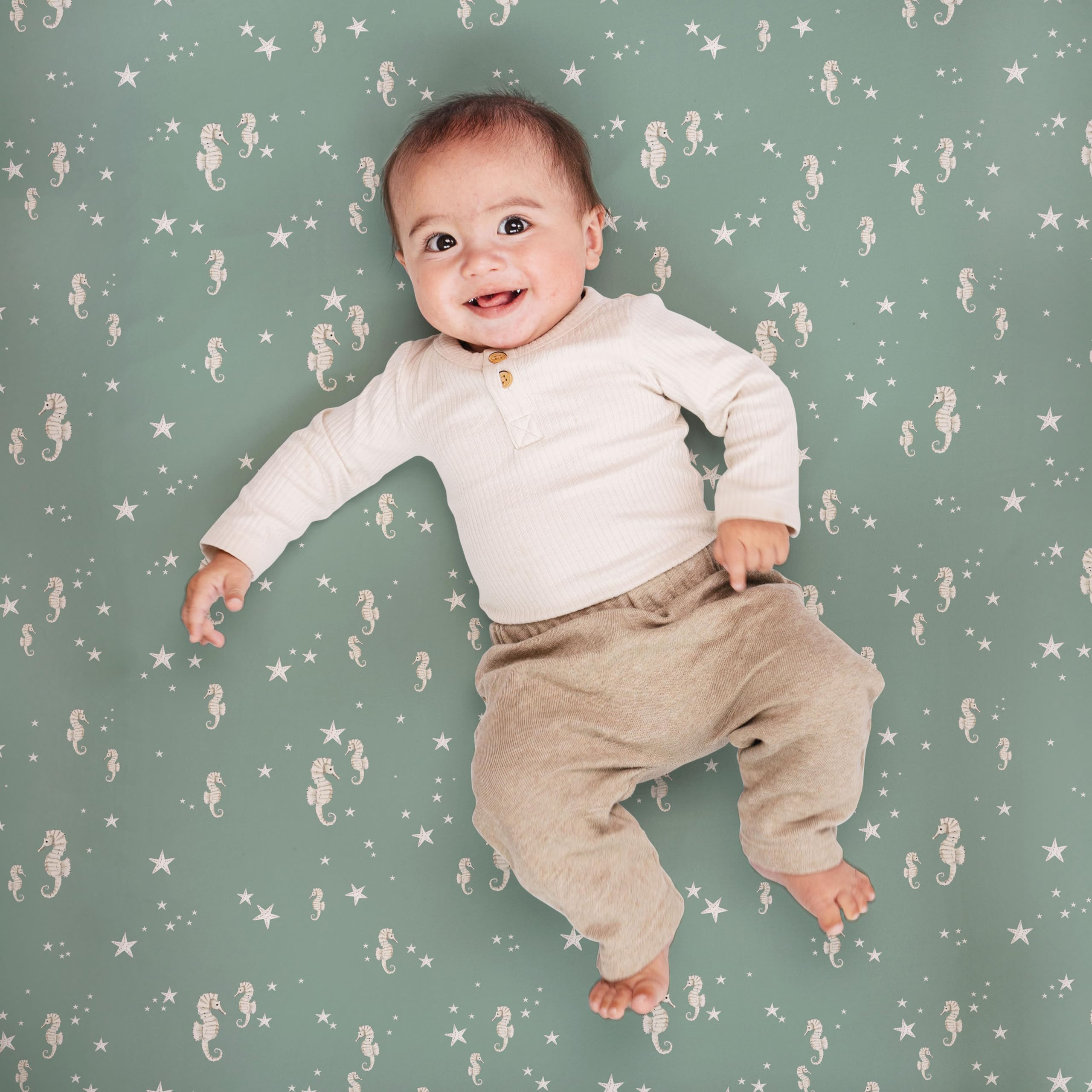 Sorrel + Fern baby room neutral tones with Ocean Odyssey for versatile nursery decor