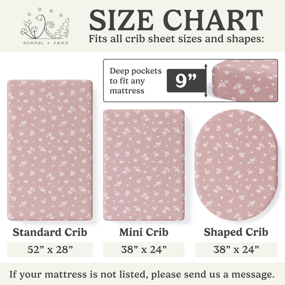 Sorrel + Fern sheet's deep elastic edge secures toddler mattress.