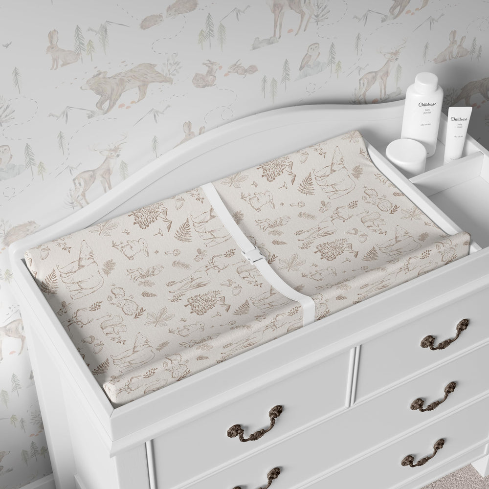Sorrel + Fern mom-designed nursery cover features the Magic Forest pattern.