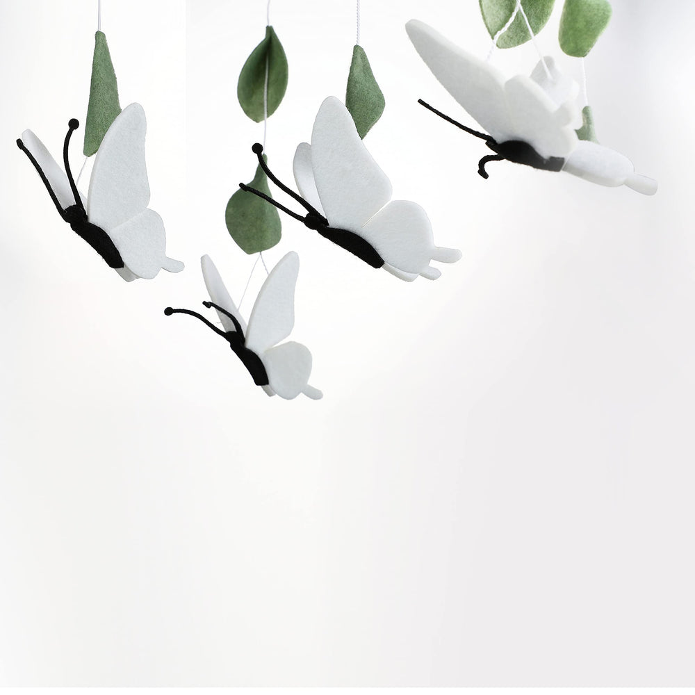 Sorrel + Fern butterfly mobile elevates nursery aesthetics with soft, soothing movement