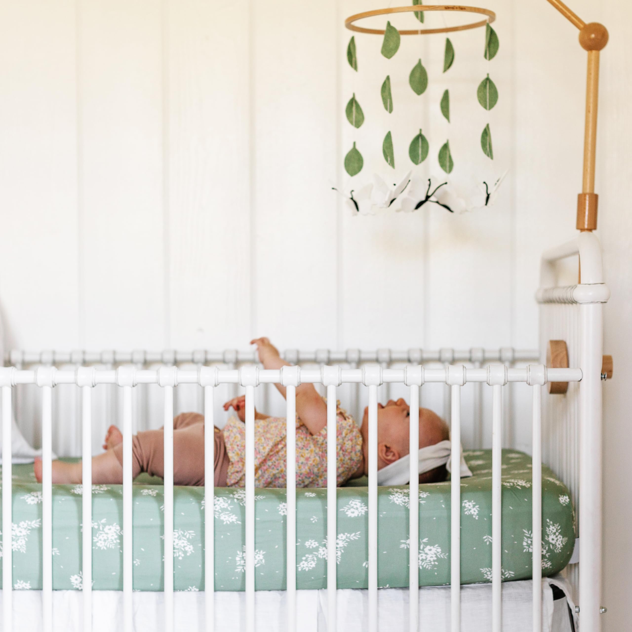 Sorrel + Fern wooden 3D butterfly mobile enhances nursery style and visual interest