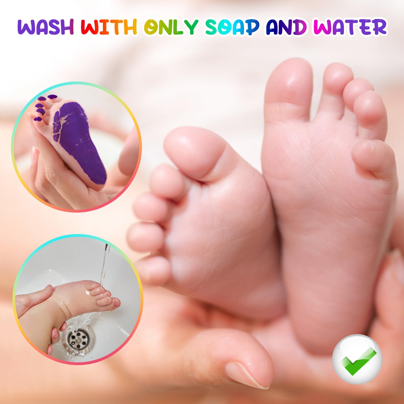 Sortnic baby card print setup uses purple ink for milestones.