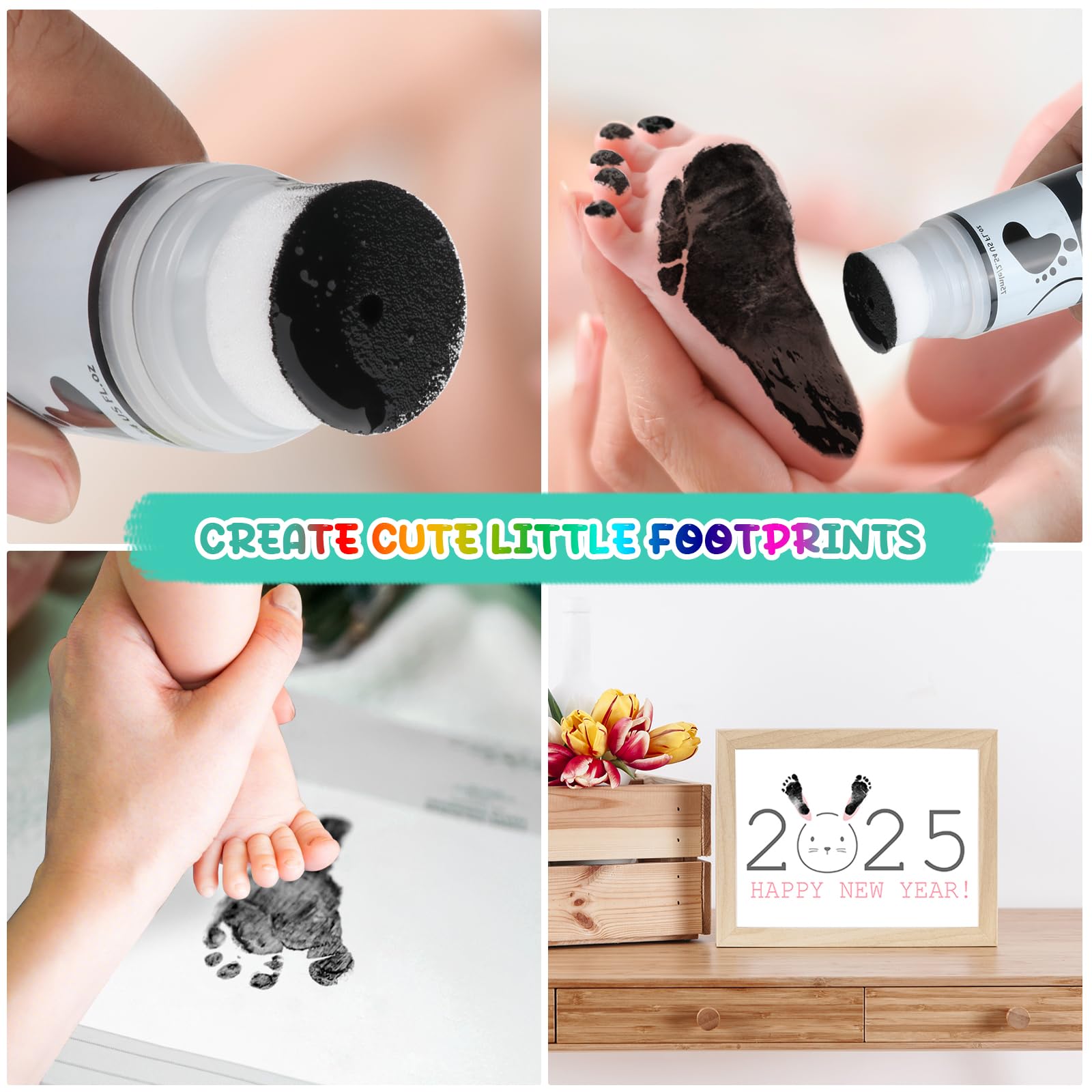 Sortnic baby footprint ink captures tiny feet with clean results