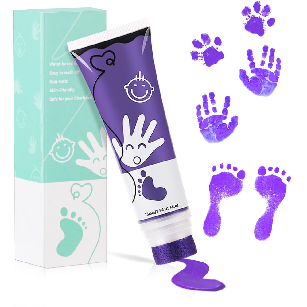 Sortnic purple baby handprint ink captures tiny hands for lasting keepsakes.