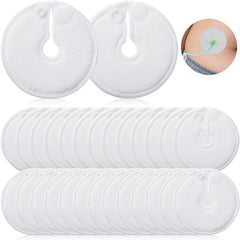 Sosation G-tube button covers flat lay white 3 inch for secure discreet padding