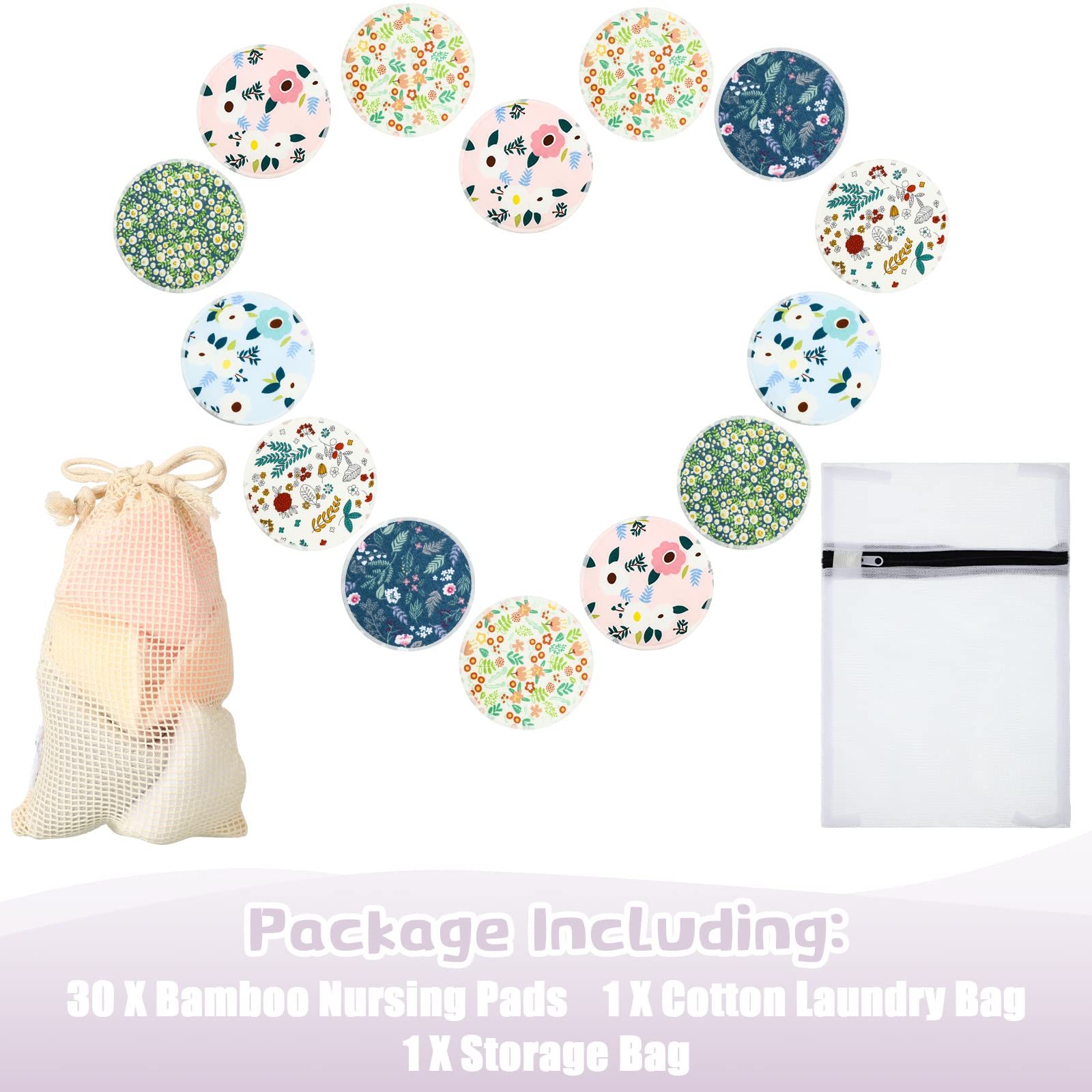 Sosation reusable breast pads with floral design add elegance and dryness