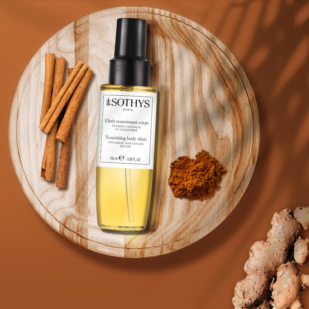 SOTHYS Nourishing Body Elixir skin application scene highlights rich moisture.