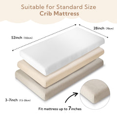SOULFUL crib sheets care close-up: machine washable durability and color retention.