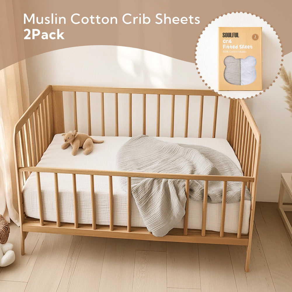 SOULFUL crib sheets in a cozy nursery create a soft sleeping environment