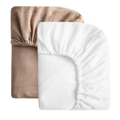 SOULFUL Muslin Crib Sheets closeup showing soft touch fabric for gentle baby skin.