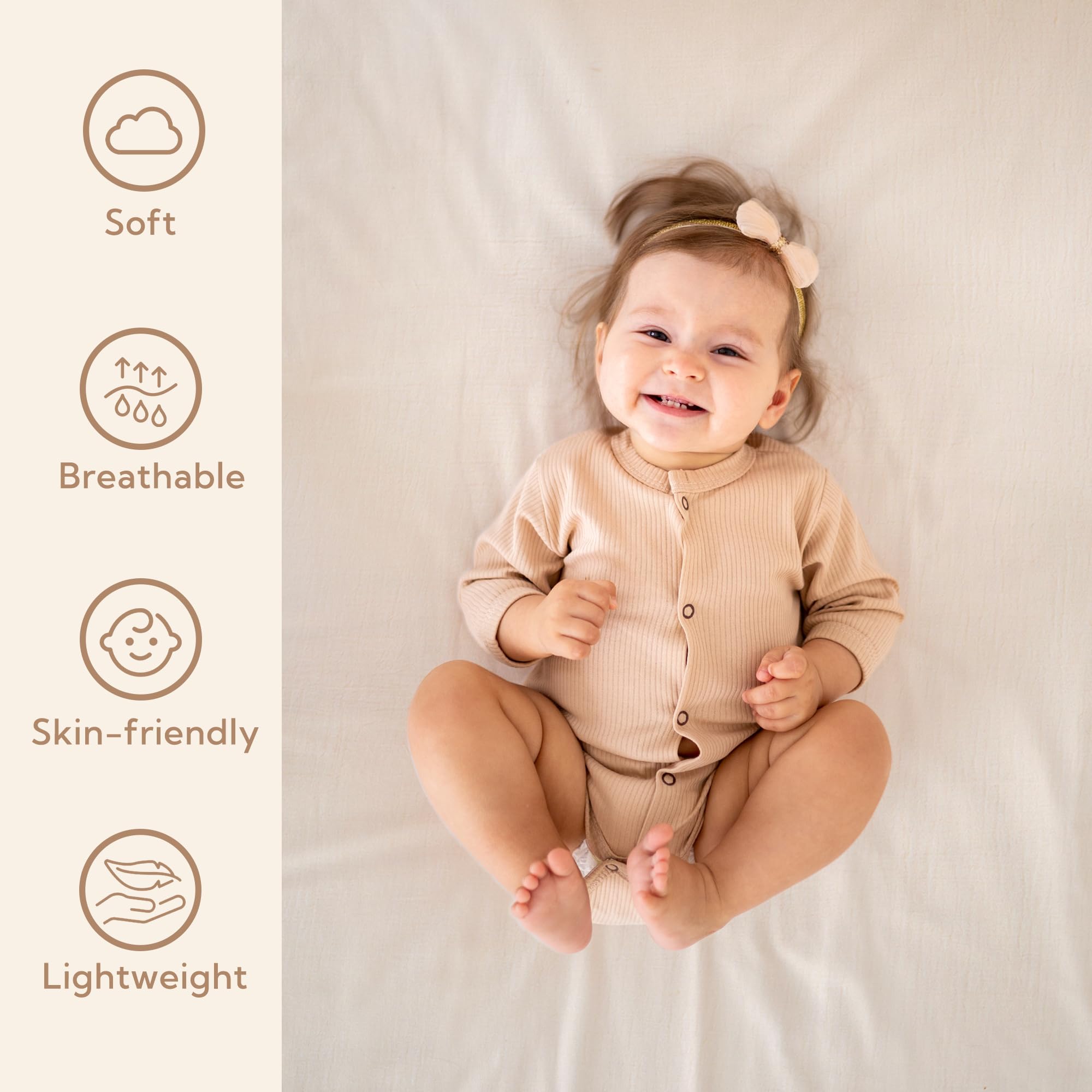SOULFUL Muslin crib sheets with breathable fabric for comfort.