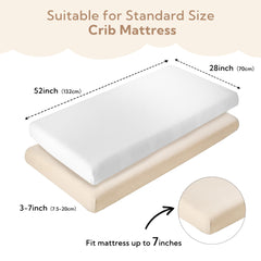 SOULFUL Muslin crib sheets show elastic-fit for secure placement.