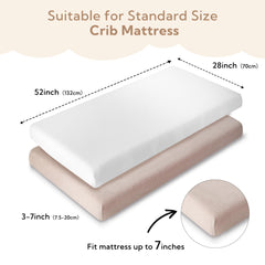 SOULFUL Muslin crib sheets two-pack colors White and Mist Pink coordinate nursery.