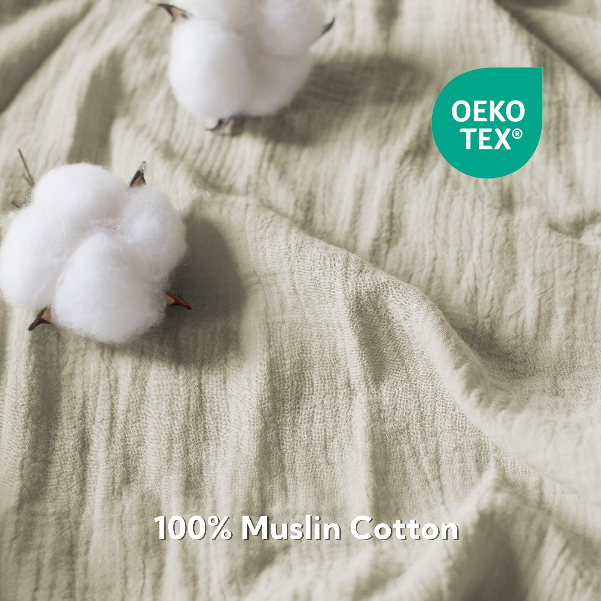 SOULFUL muslin crib sheets two-pack, versatile colors for boys and girls.