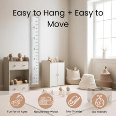 Soundly Made Growth Chart wall storage box highlights the wooden box included for gifting
