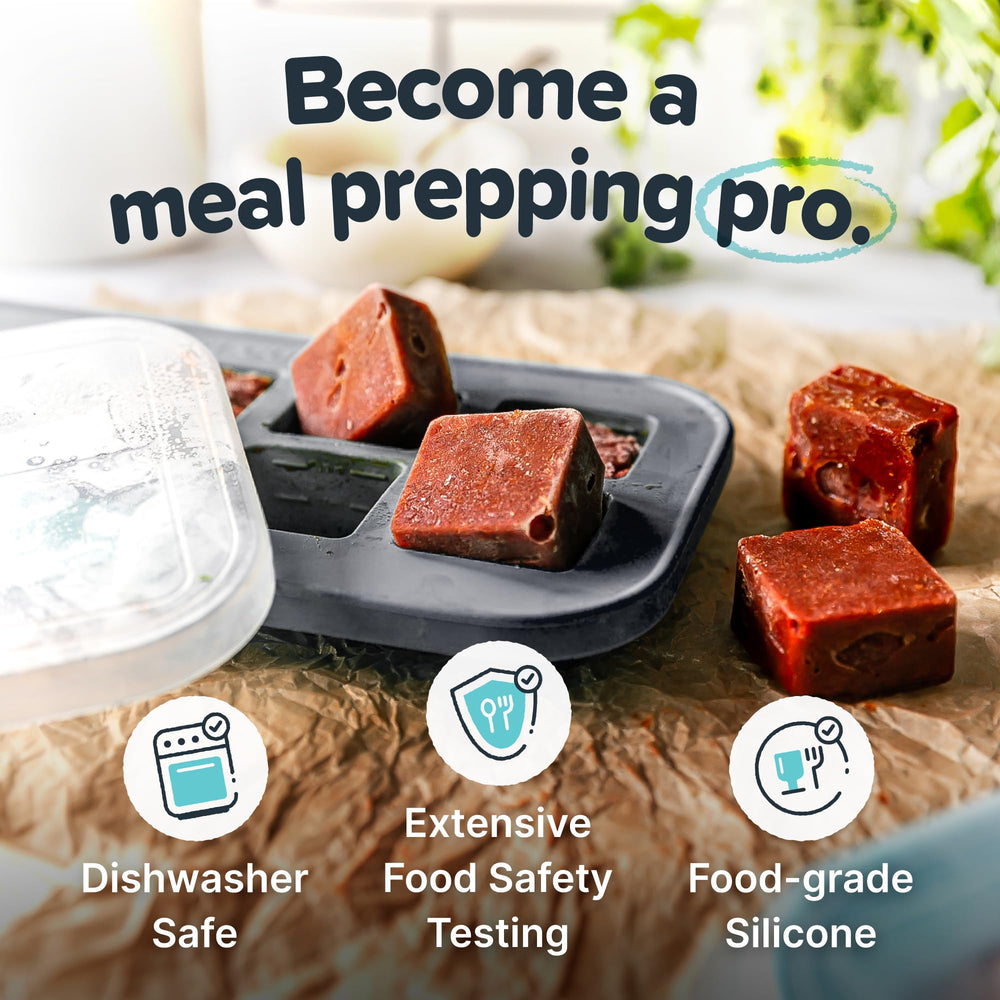 Souper Cubes pesto freezer tray stores portions for easy dinners.