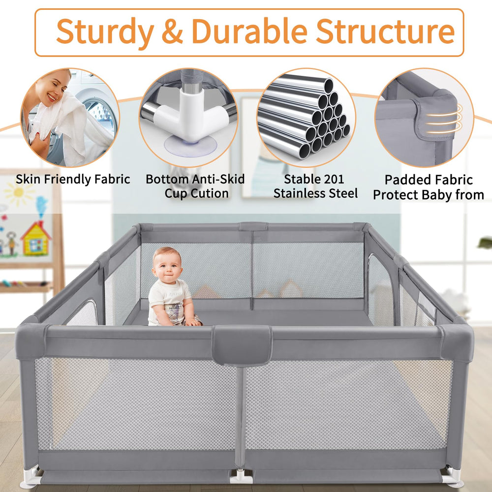 Sour Lemon non-slip bottom keeps the playpen steady