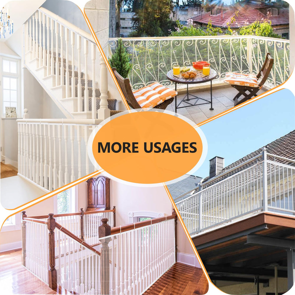 South to East 15ft-3ft dimension netting ensures broad coverage for most railings.