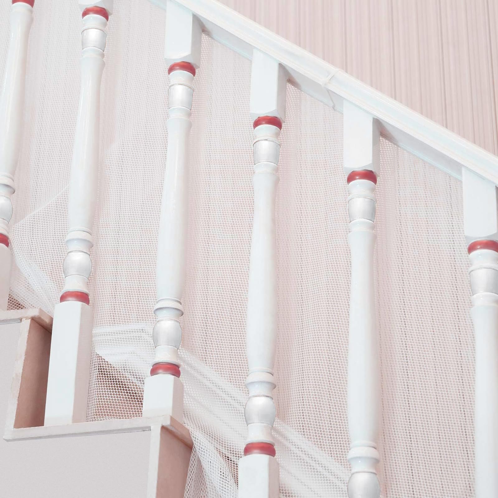 South to East stairway-mesh-netting decor adds safe, breathable style to interior spaces.