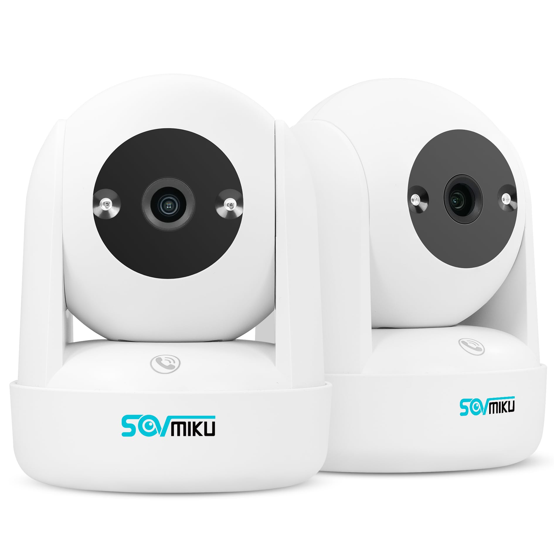 SOVMIKU CB2 indoor camera front view for home security and quick setup.