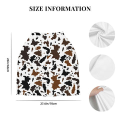 Sozzjile brown cow print shopping cart cover creates a clean, soft barrier.