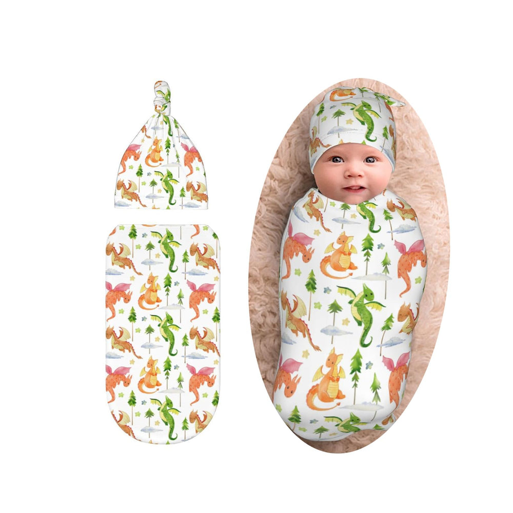 Sozzjile dragon-tree-swaddle-blanket: soft, breathable fabric for calm newborn comfort.