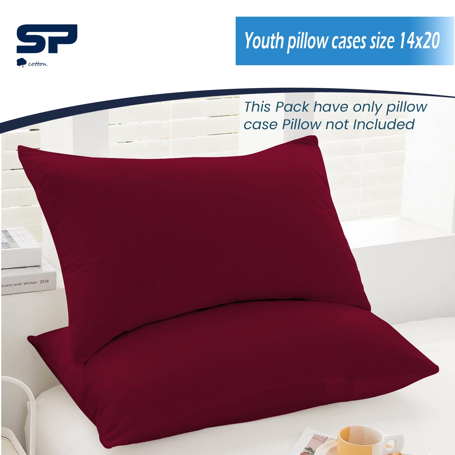 SP Cotton 100% Egyptian cotton burgundy pillowcase texture and breathability.