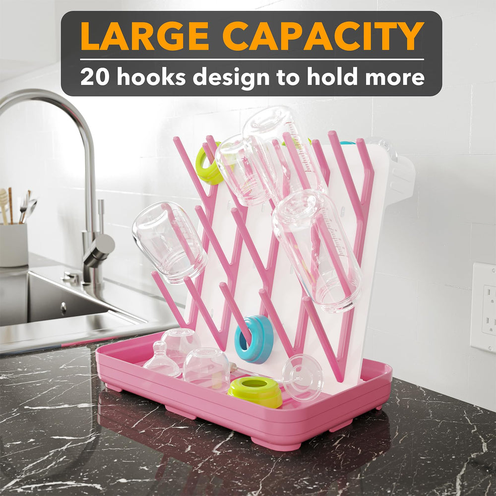 SpaceAid bottle drying rack assembly demonstrates easy setup for busy mornings