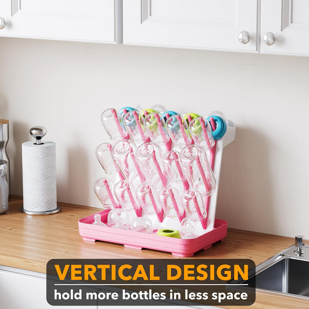 SpaceAid bottle drying rack on countertop shows space-saving design for small kitchens