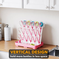 SpaceAid bottle drying rack on countertop shows space-saving design for small kitchens
