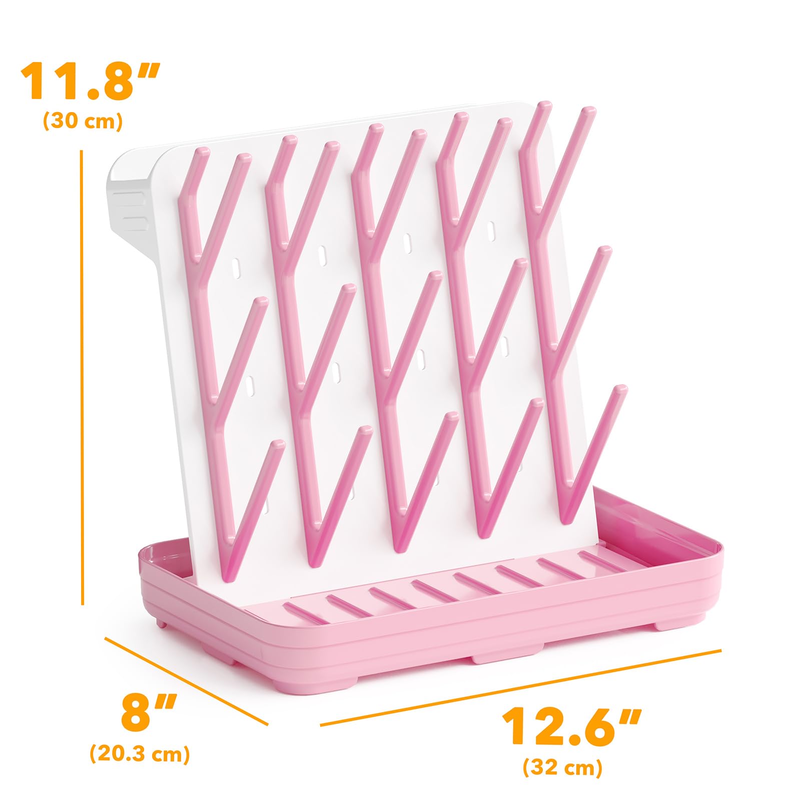 SpaceAid bottle drying rack dimensions 12.6W x 8D x 11.8H fit different bottle sizes