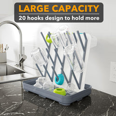 SpaceAid vertical drying rack design frees counter space in a busy kitchen
