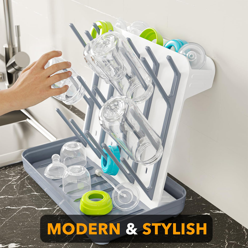 SpaceAid sturdy plastic construction supports multiple bottles for reliable drying