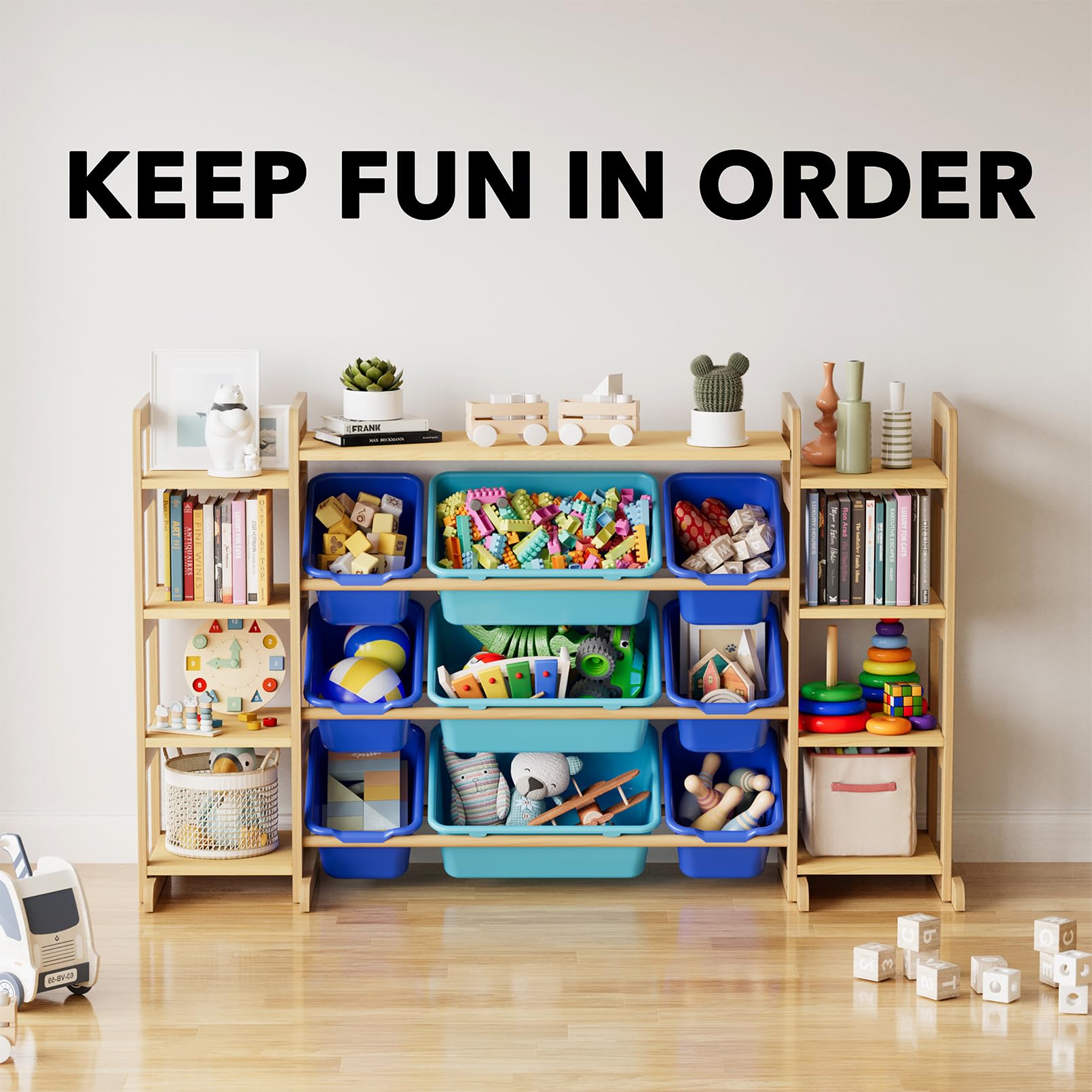SpaceAid front-extension base design provides stable, tipping-resistant shelving.