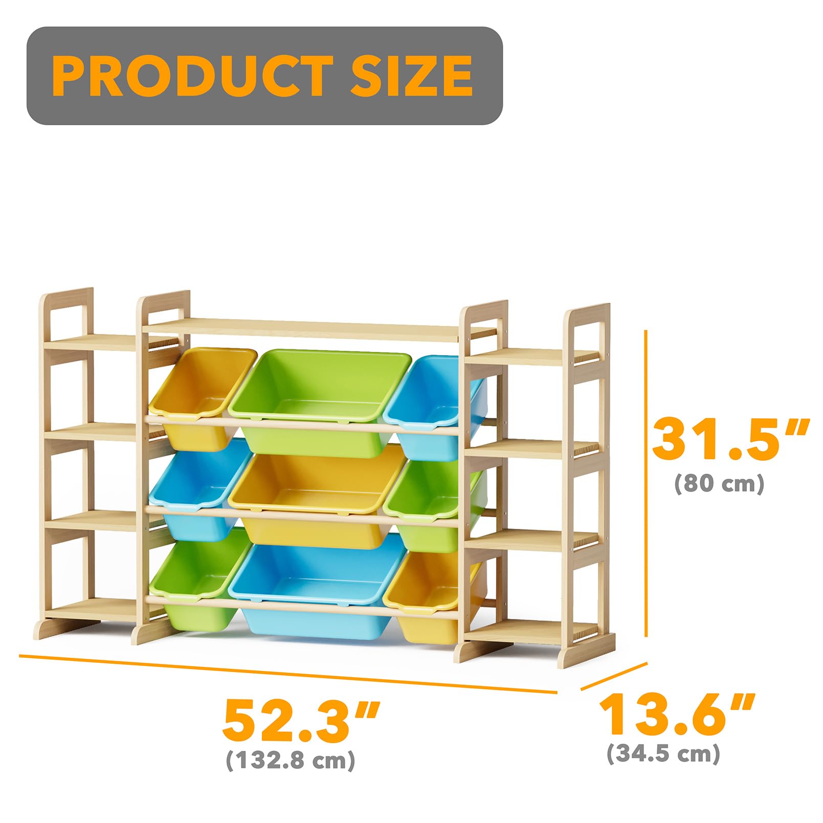 SpaceAid large toy storage side view highlights a stable design with two-bin system.