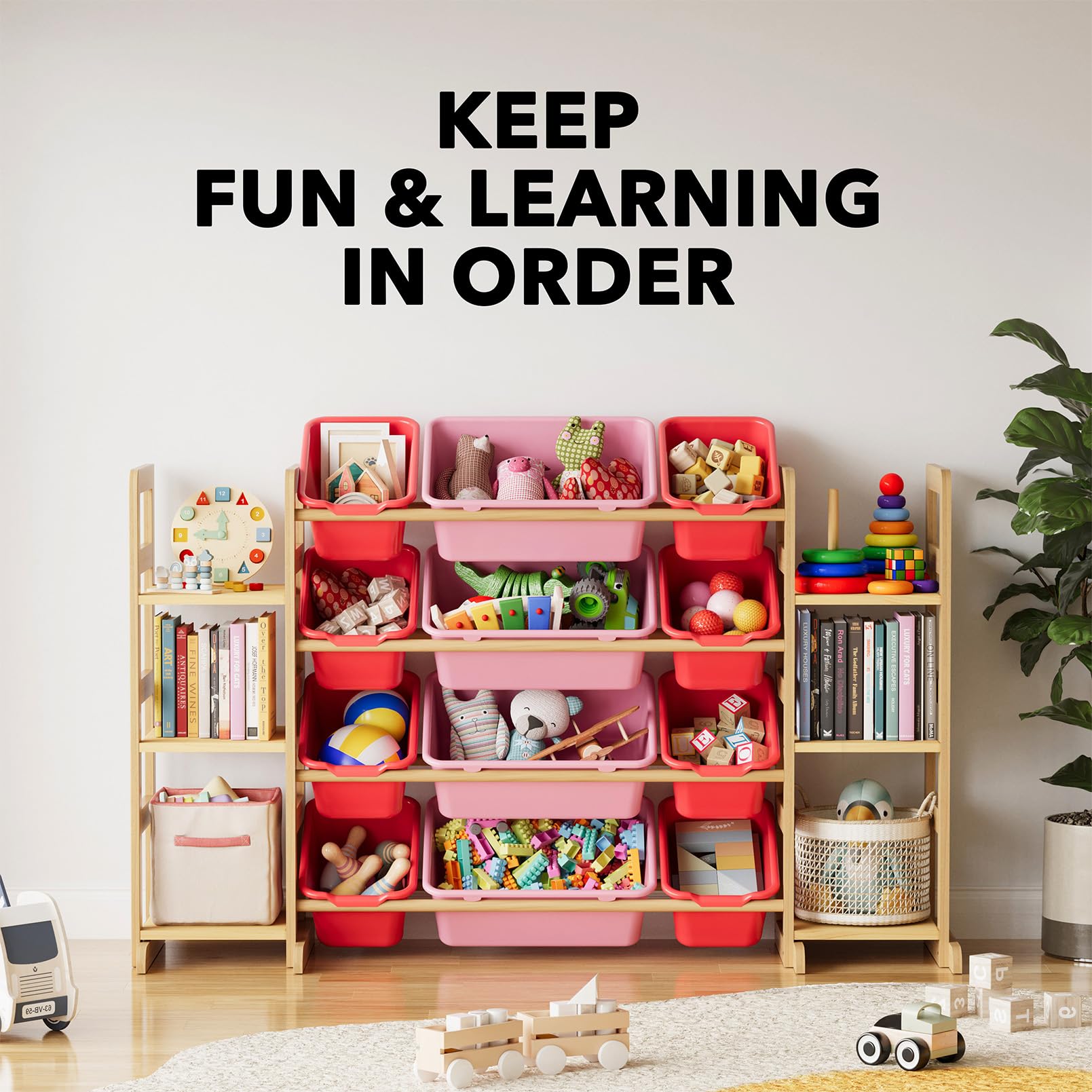 SpaceAid rounded edges ensure safe playroom storage with smooth, kid-friendly design.