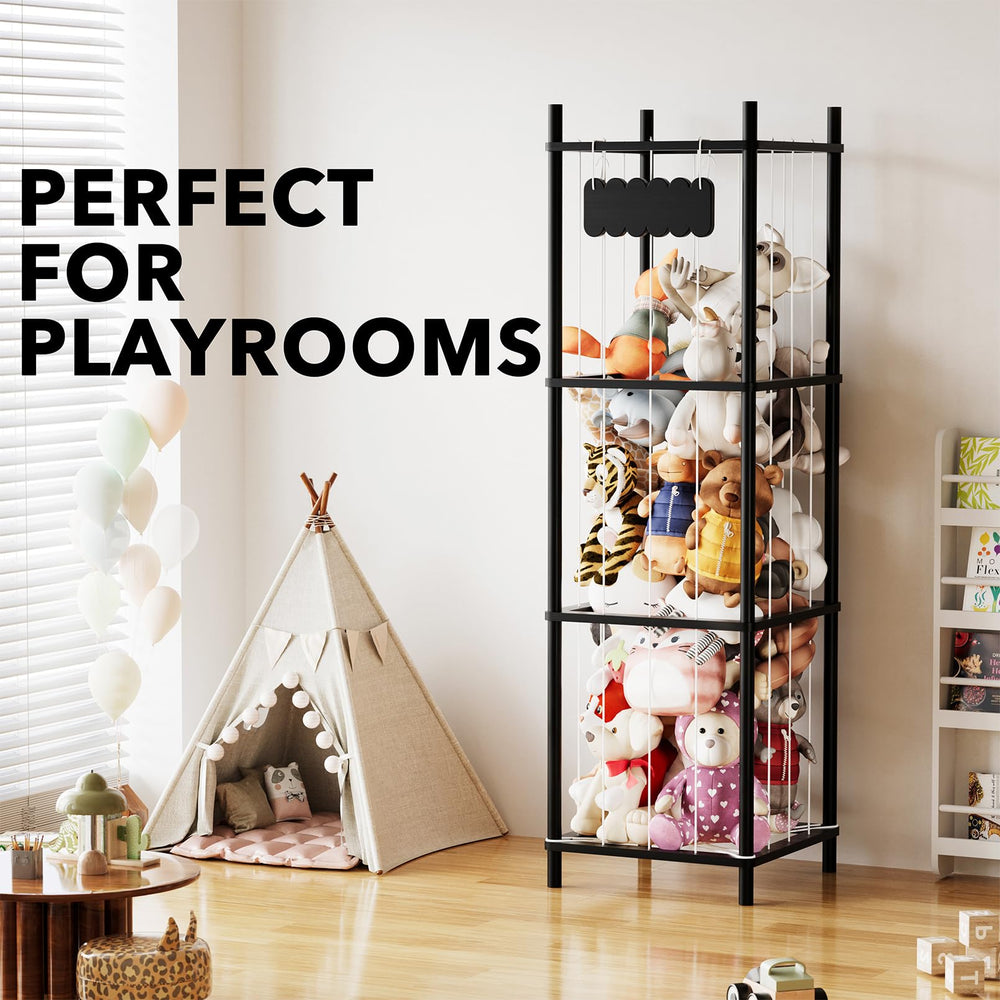 SpaceAid stuffed animal storage easy-to-assemble unit saves time during nursery setup and neatness.