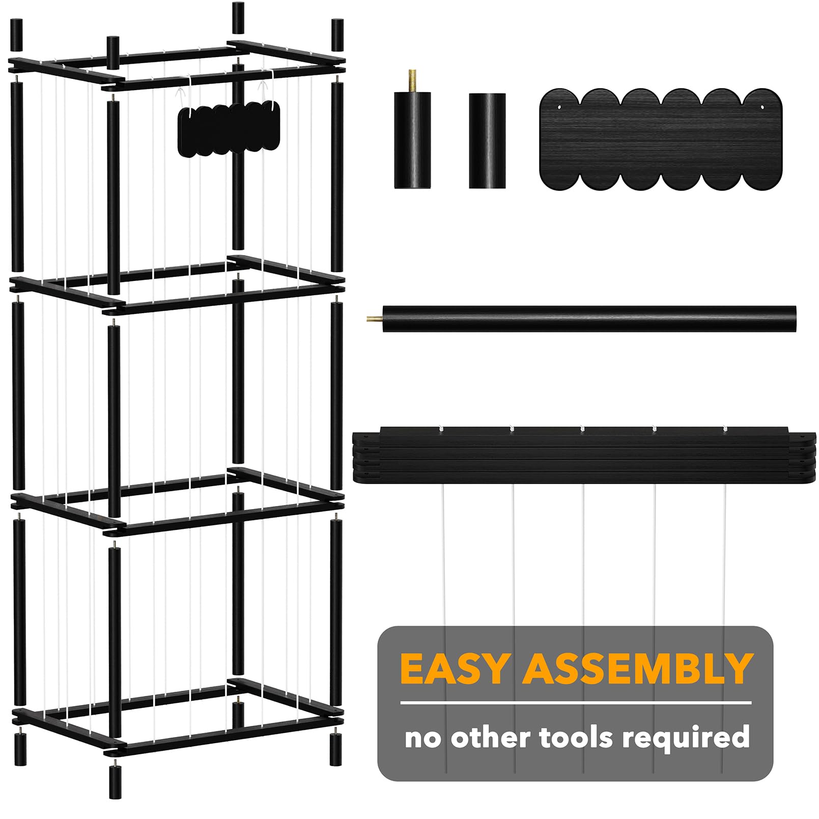SpaceAid stuffed animal storage organizer front view highlights 22.8-inch width for tall capacity.