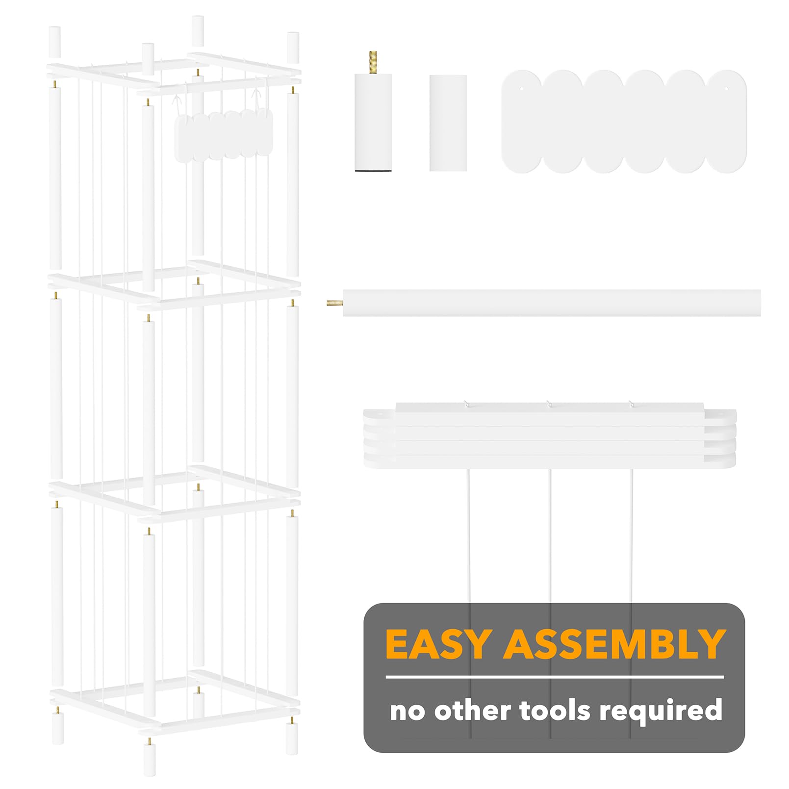 SpaceAid stuffed animal storage organizer white finish complements playroom decor while staying functional.