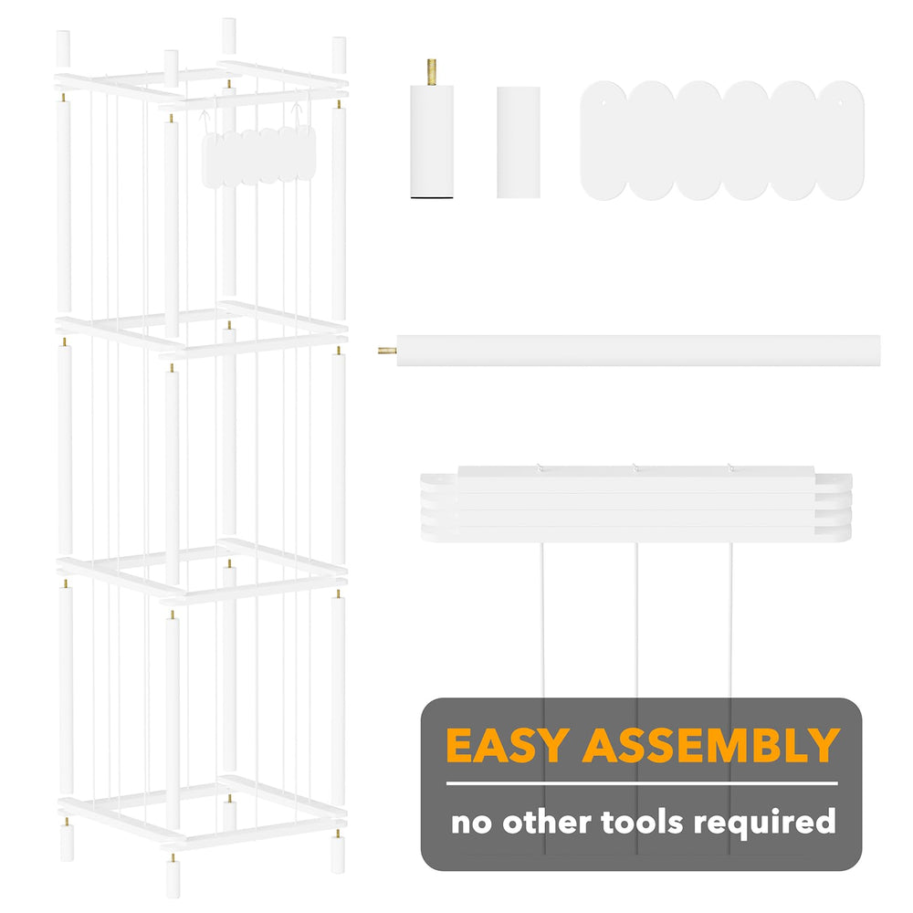 SpaceAid stuffed animal storage organizer white finish complements playroom decor while staying functional.