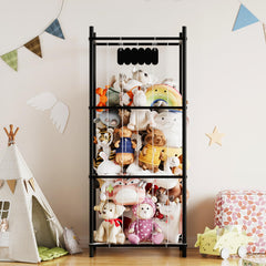 SpaceAid stuffed animal storage organizer vertical design keeps toys off the floor and saves space.