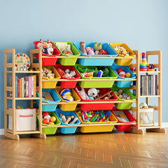 SpaceAid six-shelf toy storage organizer keeps playroom clutter under control