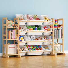 SpaceAid toy storage 6 shelves keeps playroom items neatly organized and accessible.