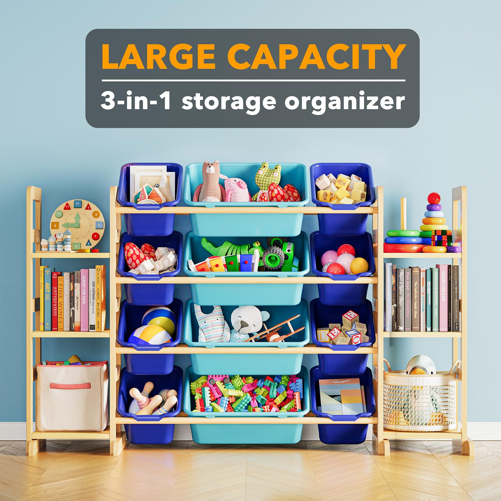 SpaceAid toy storage small bins — easy sorting for small figures and art supplies.