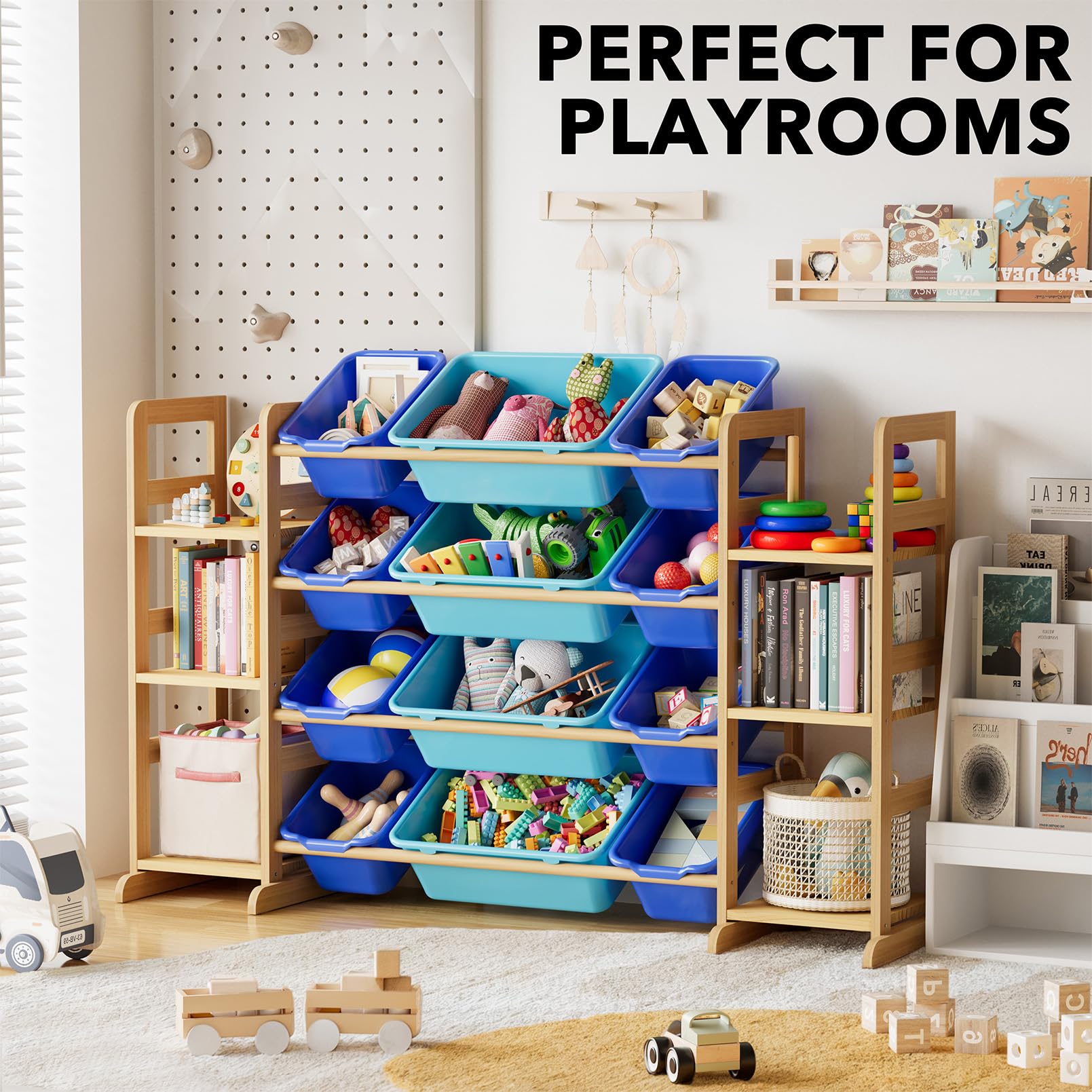 SpaceAid toy storage rounded edges — safer playroom furniture for kids.