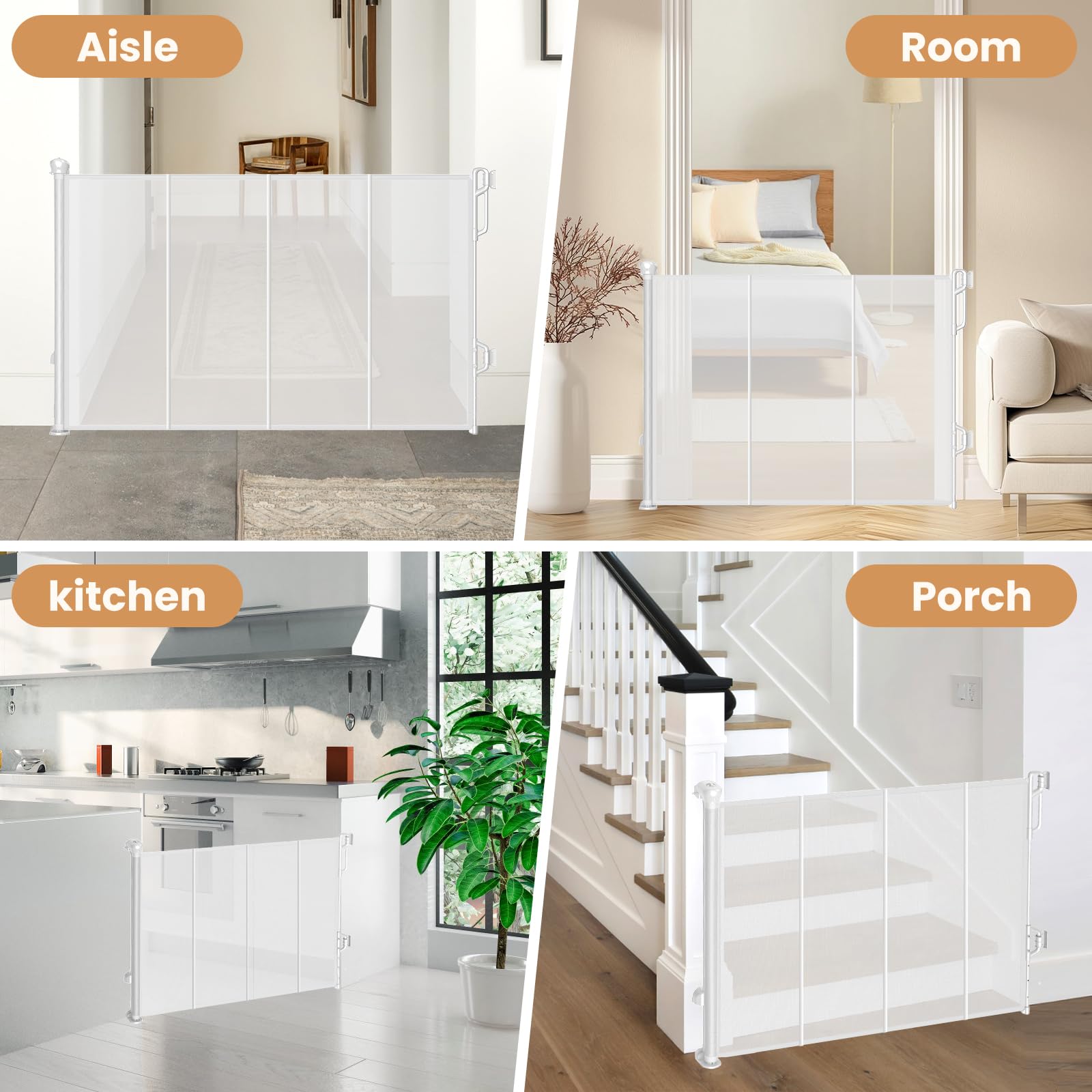 Spaceany indoor-outdoor-use gate fits indoor stairs and outdoor portals for versatile pet safety.